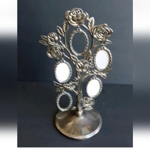 Vtg Godinger Rose Family Tree Photo Frame Silver Plated 5 Hanger Frames See Desc